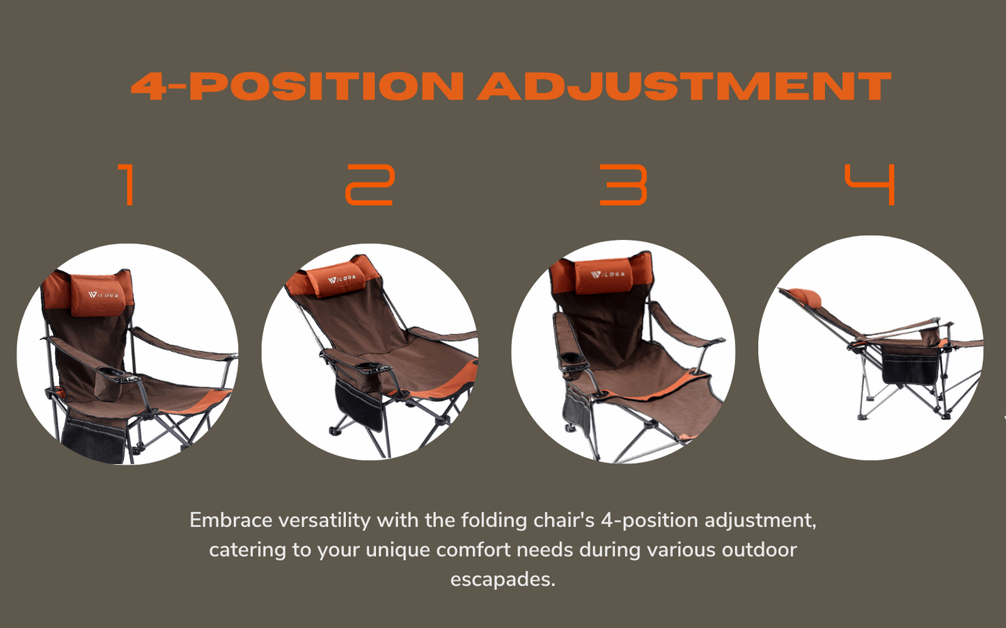 Wilora Camping Chair with Footrest