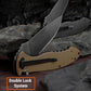 Wilora Black Blade Pocket Knife - EDC Folding Knife with Double Lock and G10 Handle - Dessert Handle