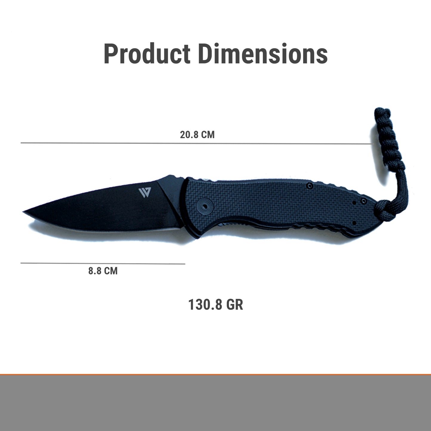 Wilora Black Blade Pocket Knife - EDC Folding Knife with Double Lock and G10 Handle