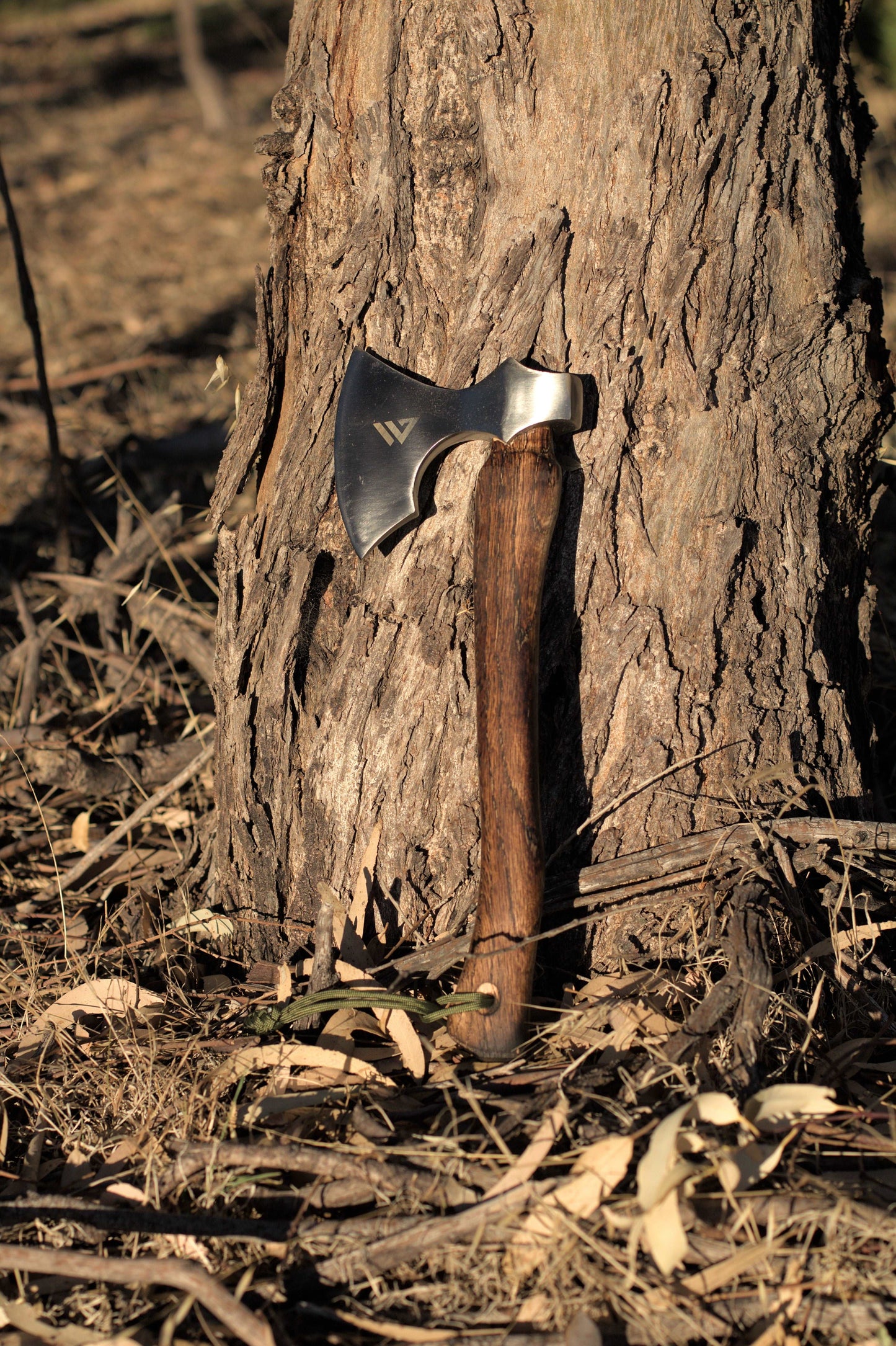 Wilora Wooden Handle Axe -Paracord Lanyard & PU Leather Sheath