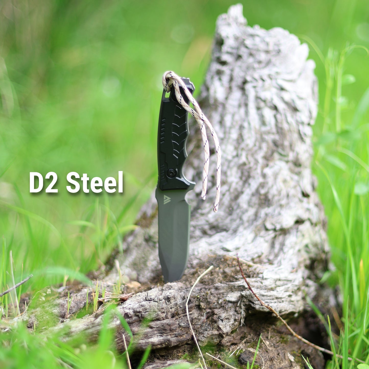 Wilora D2 Steel Full Tang Hunting Knife with Sheath, Sharpening Stone & Ferro Rod – Outdoor Survival Knife with ABS Handle, Ideal for Camping, Bushcraft, Hiking & Wilderness Use