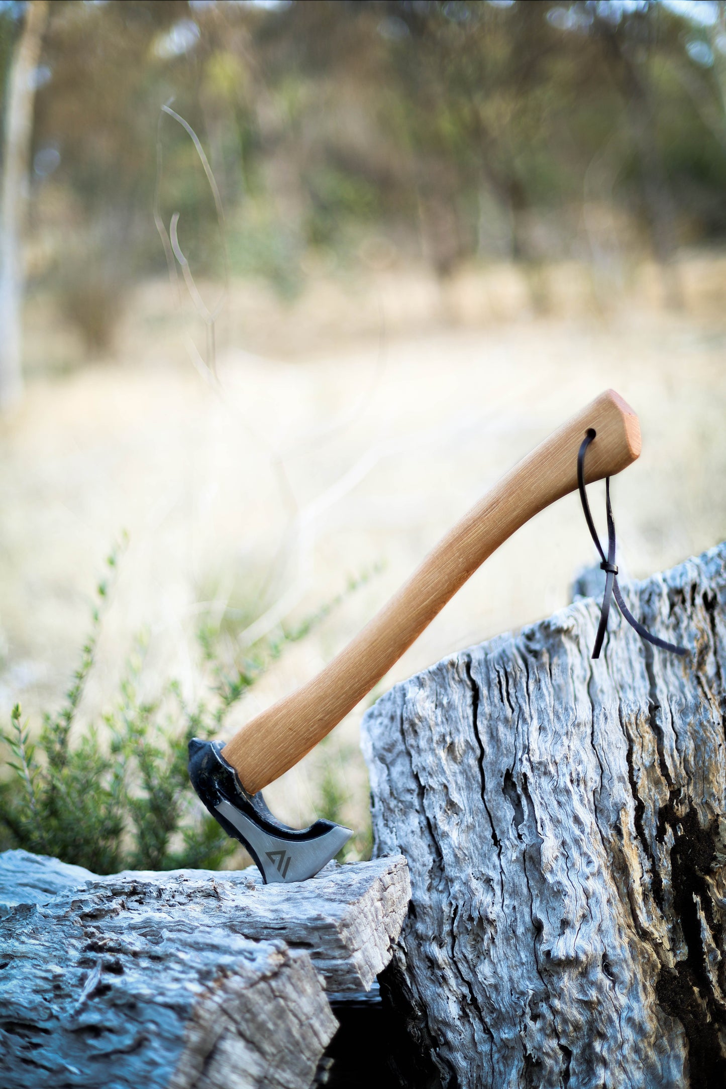 Wilora Walnut Wood Axe | 50CM Carbon Steel Head with Ergonomic Walnut Handle, PU Sheath, and Lanyard